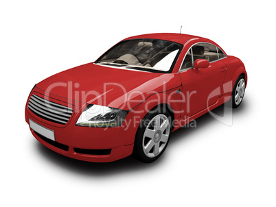 isolated red car front view