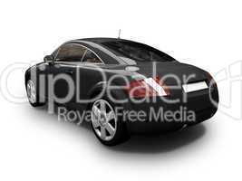 isolated sport black car back view