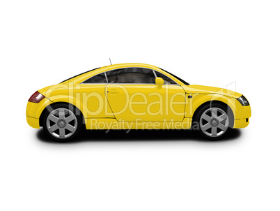 isolated yellow car side view
