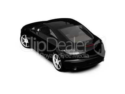 isolated black car back view