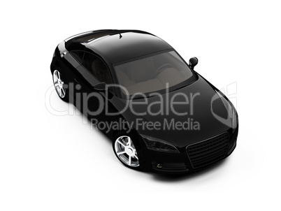 isolated black car front view