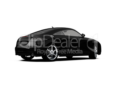 isolated black car back view