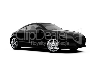 isolated black car front view