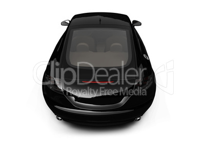 isolated black car back view