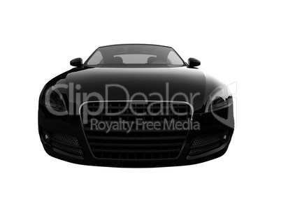 isolated black car front view