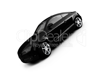 isolated black car front view