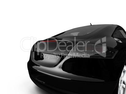 isolated black car back view