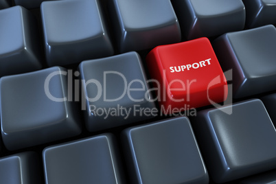 keyboard with support button