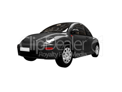 isolated black bug car front view 01