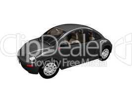 isolated black beetle car front view 02