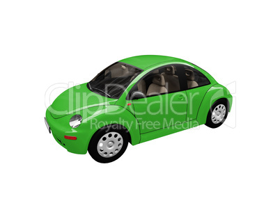 isolated green beetle car front view