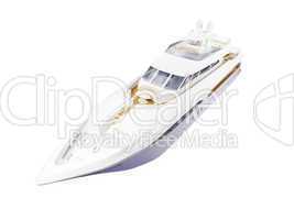Big yacht isolated front view