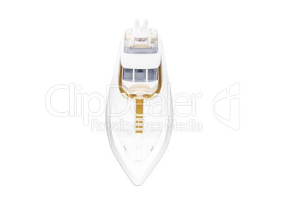 Big yacht isolated front view