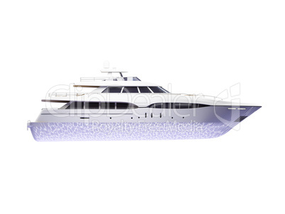 Big yacht isolated side view