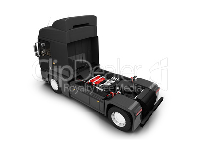 Bigtruck isolated black back view