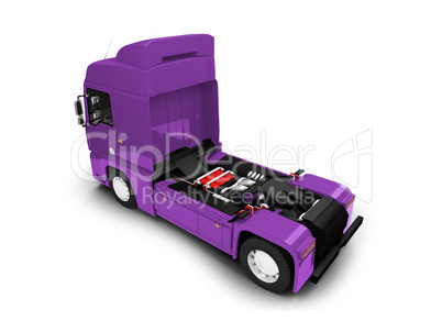 Bigtruck isolated purple back view