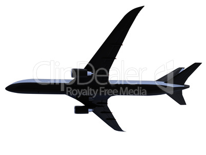 Black aircraft isolated view
