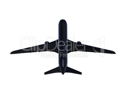 Black aircraft isolated view