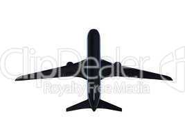 Black aircraft isolated view