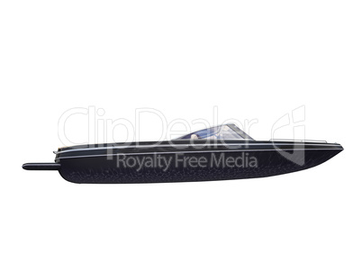 Black Boat isolated side view