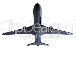 Black aircraft isolated view