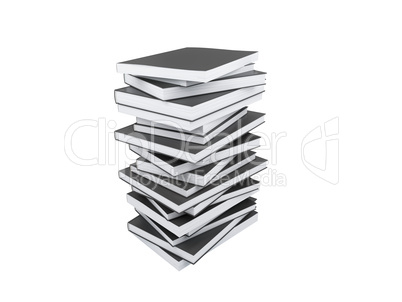 Black books over white