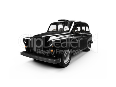 Black taxi isolated over white