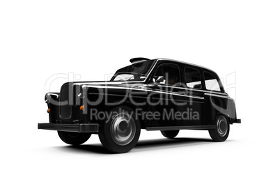 Black taxi isolated over white