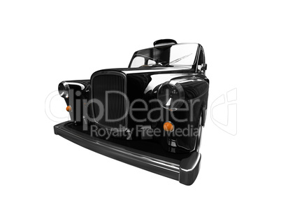 Black taxi isolated over white