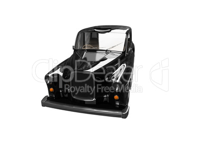 Black taxi isolated over white