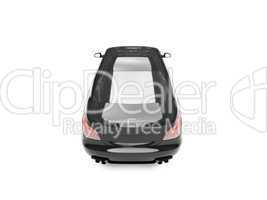 isolated black car back view 03