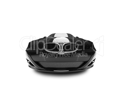 isolated black car front view 02