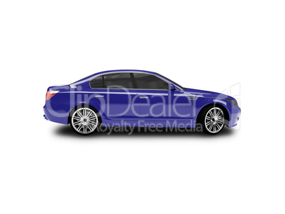 isolated blue car side view