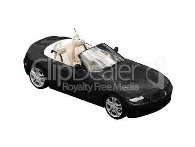 isolated black car front view 04