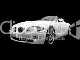 isolated white car front view 01