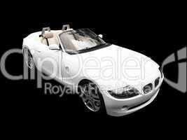 isolated white car front view 03