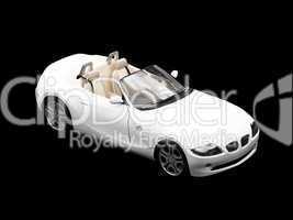 isolated white car front view 04