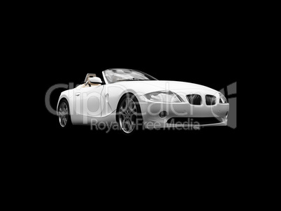 isolated white car front view 05