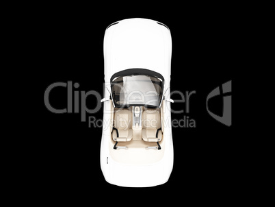 isolated white car top view