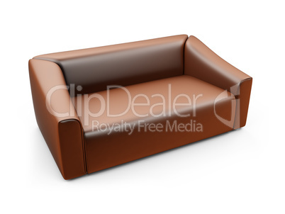 Brown sofa over white