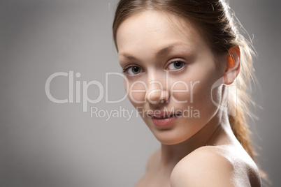 beauty redhaired woman closeup portrait