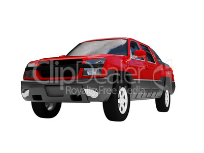 isolated red car front view
