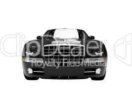 isolated black car front view 03