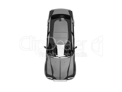 isolated black car top view