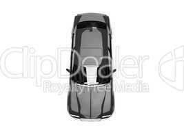 isolated black car top view