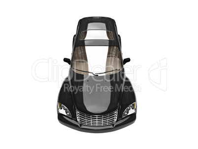 isolated black american car front view 03