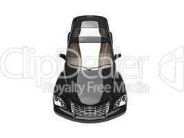 isolated black american car front view 03