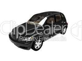 isolated black american car front view 05