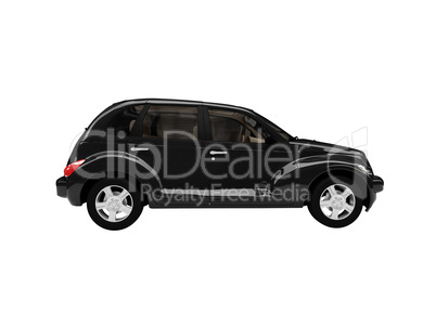 isolated black american car side view