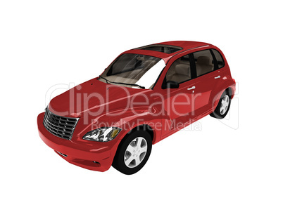 isolated american red car front view